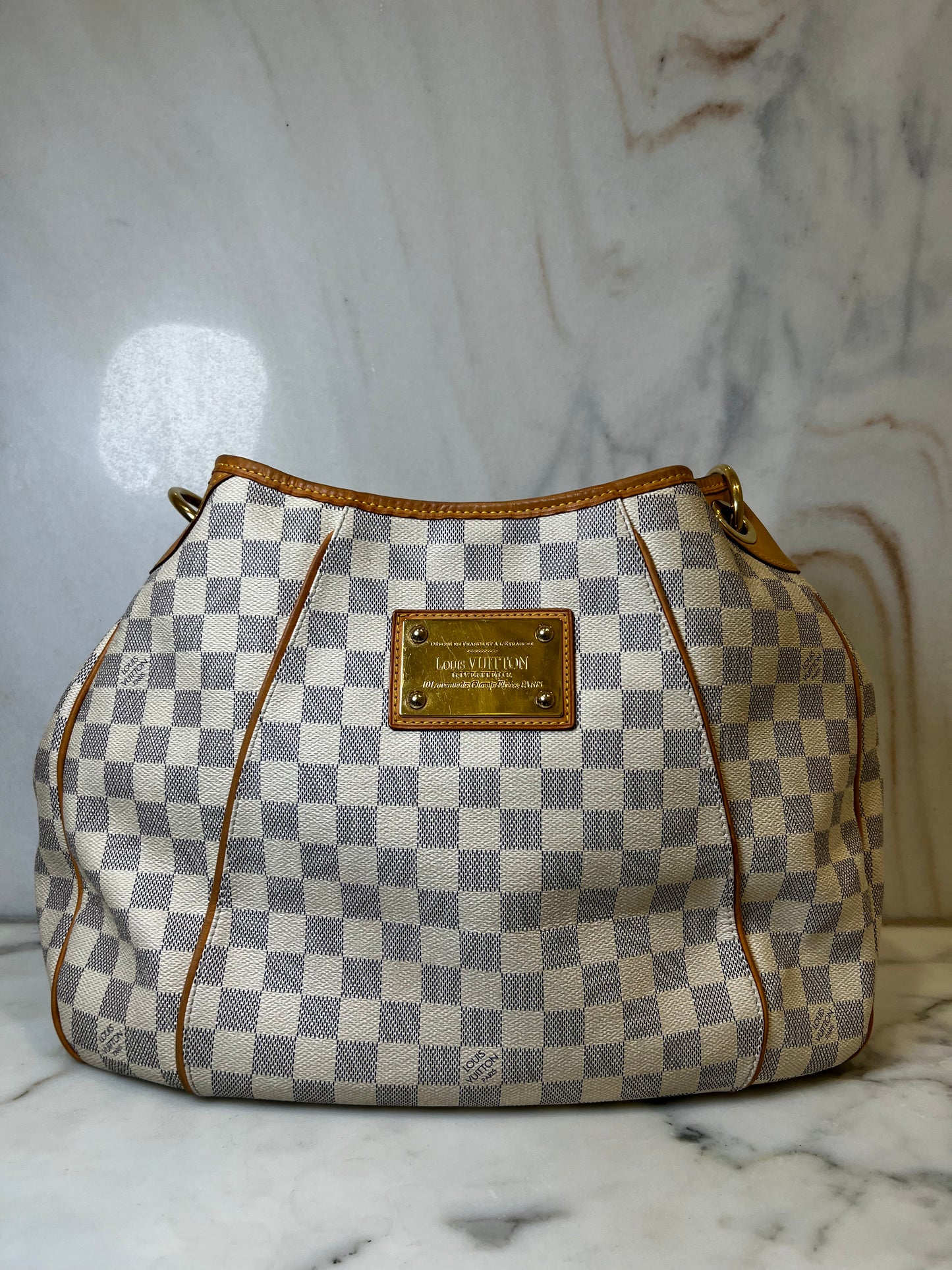 Louis Vuitton Galliera PM Bag in Damier Azur Canvas