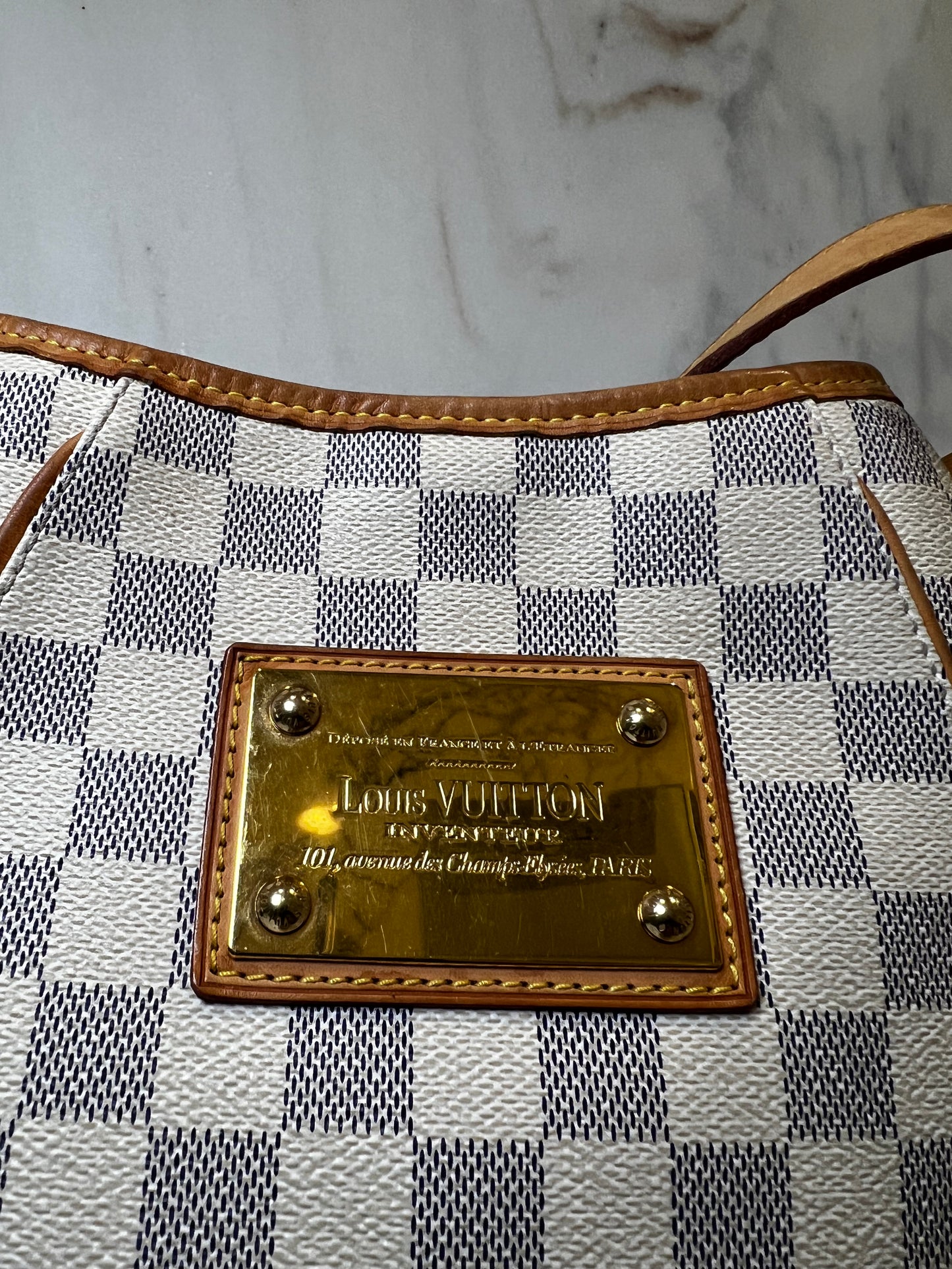 Louis Vuitton Galliera PM Bag in Damier Azur Canvas