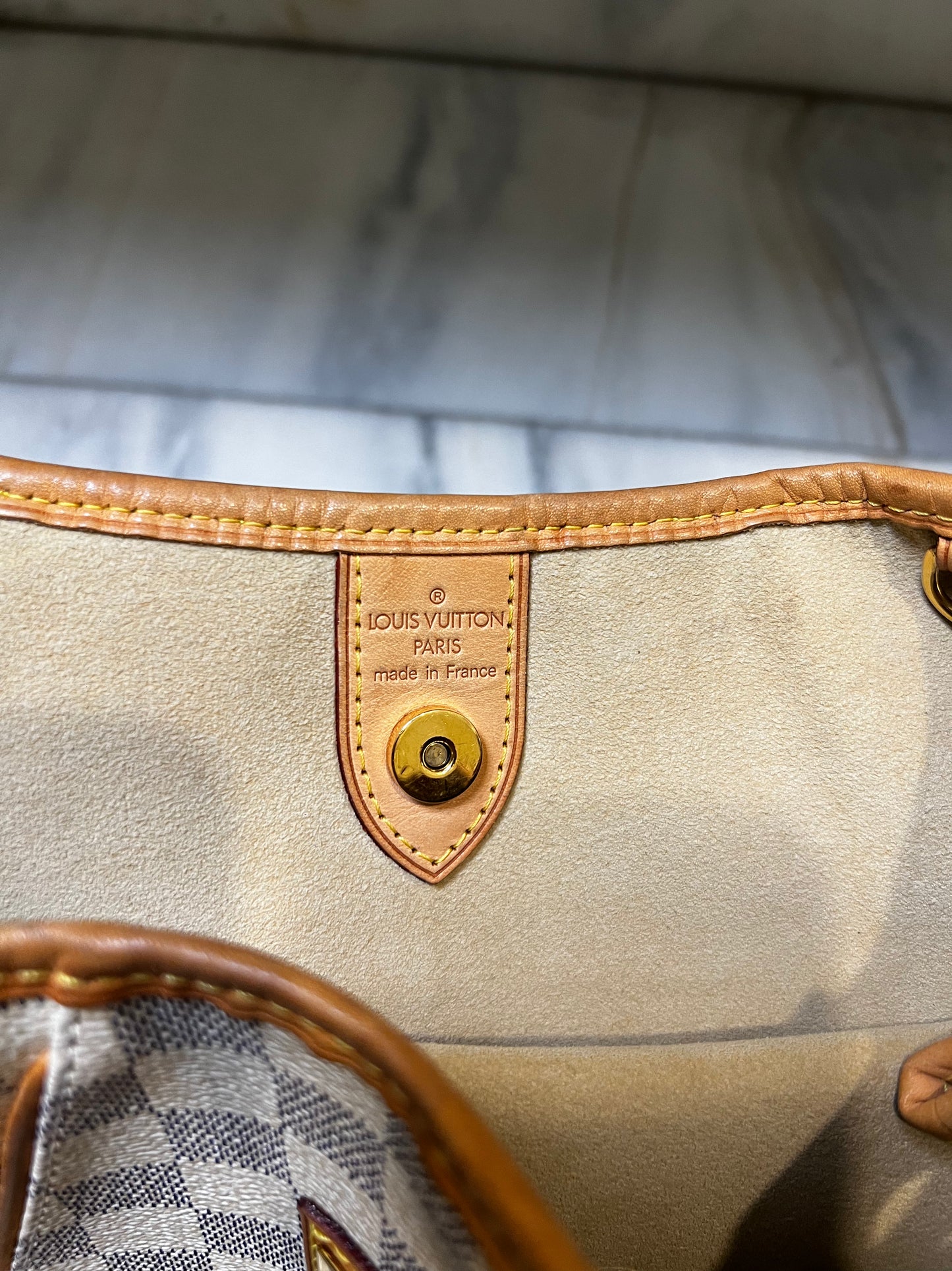 Louis Vuitton Galliera PM Bag in Damier Azur Canvas