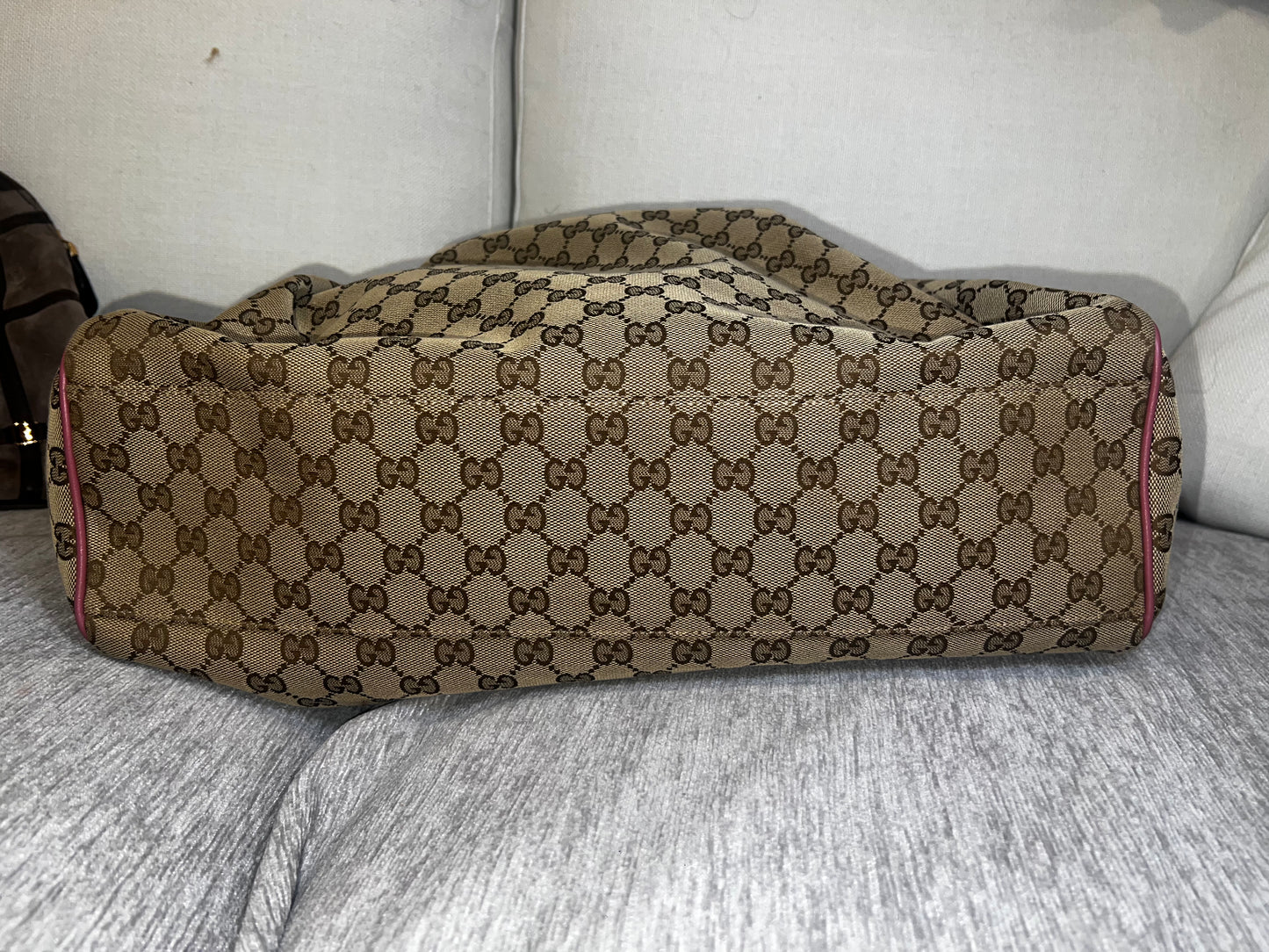 Gucci Monogram Bag with Pink Leather